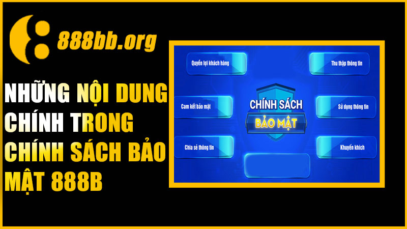 Những nội dung chính trong chính sách bảo mật 888B